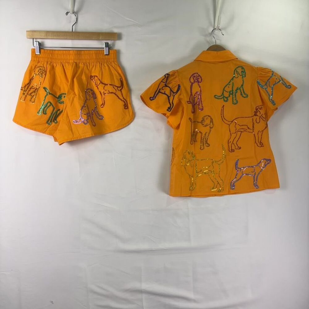 QUEEN OF SPARKLES Print Shirt and Shorts Set - Picture 2 of 3